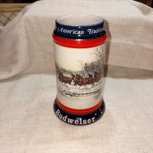 Budweiser 1990 Collector Series An American Tradition Stein Clydesdales